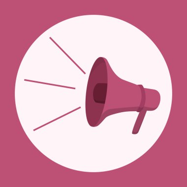 Megafon ile konuşma. Vektör çizim