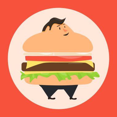 Burgerman. İnsanlar çok fazla hamburger yemek
