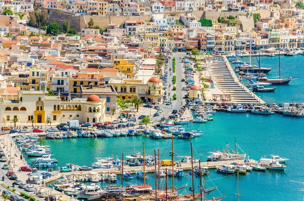 Порт Потиа, Калимнос, Греция — стоковое фото