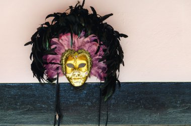 Beautiful Venetian mask with feathers