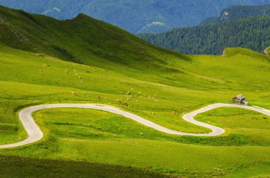 dağ yolu, pitoresk dolomites yatay
