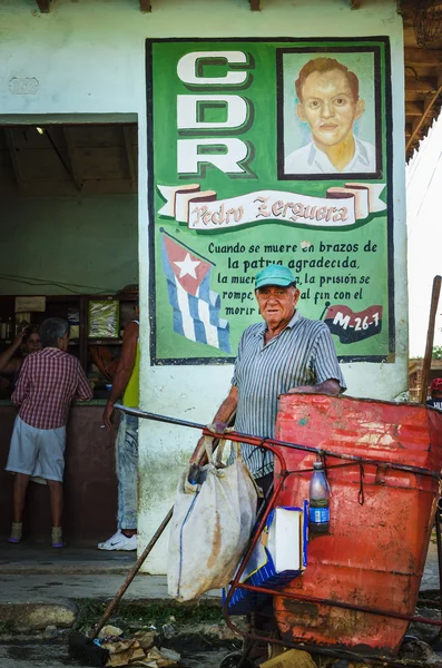 A garbage man on the street — Stock Photo, Image