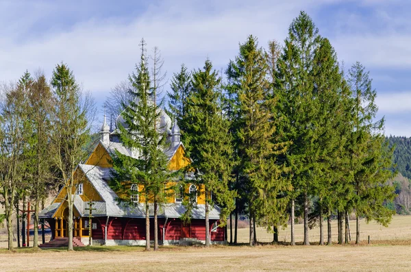Wooden rural Orthodox church — Stock Photo, Image