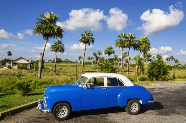 Niebieski klasyczny amerykański samochód — Zdjęcie stockowe
