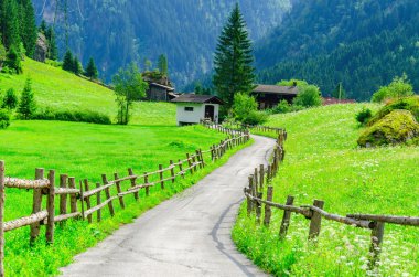 Köy yolunda ve Alpler, Avusturya yüksek doruklarına