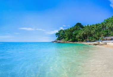 Paradise beach with golden sand, Thailand clipart