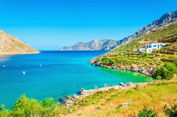 Baía de mar incrível na ilha grega — Fotografia de Stock