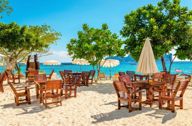 Ahşap masa şemsiyeleri lüks Resort ile