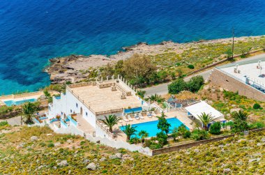 tipik Yunan evleri Ege Denizi Sahili