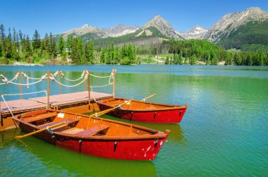 boats and Tatra Mountains high peaks