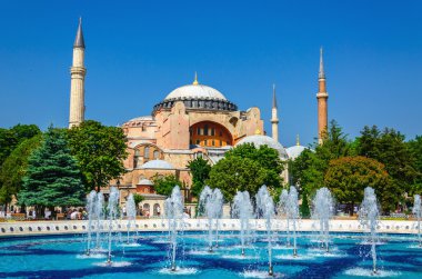Hagia Sophia mosque and fountain, Istanbul, Turkey