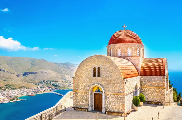 Le monastère d'Agios Savvas à Kalymnos, Grèce Photos De Stock Libres De Droits