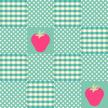 Sorunsuz nane ve çilek ile beyaz desen