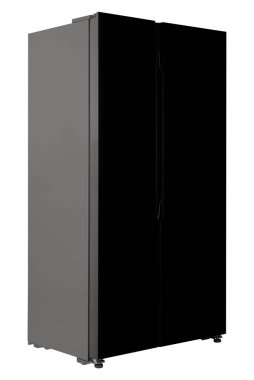 Beyaz Arka Plan Üzerinde İzole Yeni Buzdolabı. Modern Mutfak ve Ev Aletleri