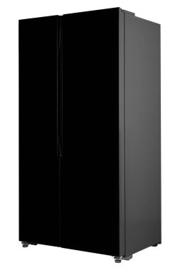 Beyaz Arka Plan Üzerinde İzole Yeni Buzdolabı. Modern Mutfak ve Ev Aletleri