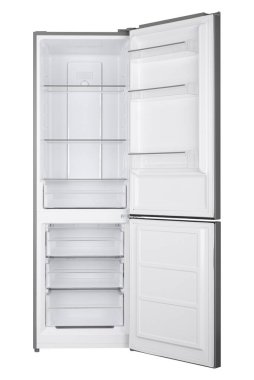 Beyaz Arka Plan Üzerinde İzole Yeni Buzdolabı. Modern Mutfak ve Ev Aletleri