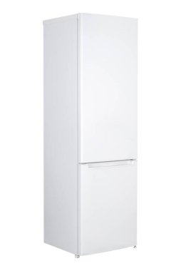 Beyaz Arka Plan Üzerinde İzole Yeni Buzdolabı. Modern Mutfak ve Ev Aletleri