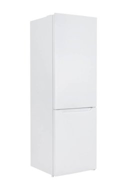 Beyaz Arka Plan Üzerinde İzole Yeni Buzdolabı. Modern Mutfak ve Ev Aletleri