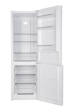 Beyaz Arka Plan Üzerinde İzole Yeni Buzdolabı. Modern Mutfak ve Ev Aletleri