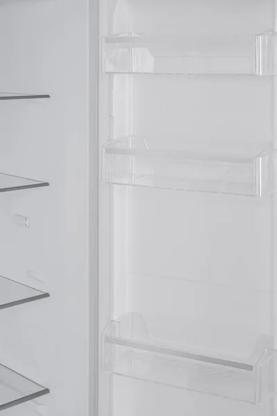 Новий Холодильник Ізольований Білому Фоні Сучасна Кухня Побутова Техніка — стокове фото