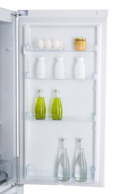 buzdolabı taze meyve ve sebze, sağlıklı gıda arka plan, organik beslenme, sağlık, diyet kavramı tam açık