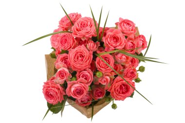 Beautiful roses bouquet isolated on white 
