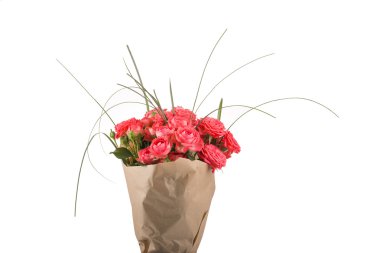 Beautiful roses bouquet isolated on white 