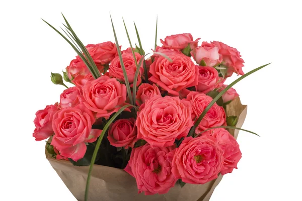 Beautiful roses bouquet isolated on white 