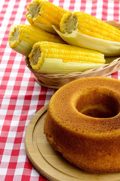 Festa Junina Brasiliana Tavolo Con Cibi Tradizionali Dolci Immagine Stock