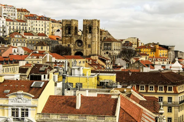 Views of Lisbon city in the afternoon in winter