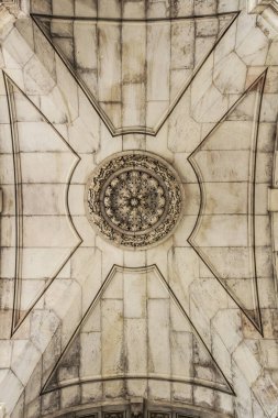 Lizbon, Portekiz 'deki Arco da Rua Augusta' nın güzel kubbesi