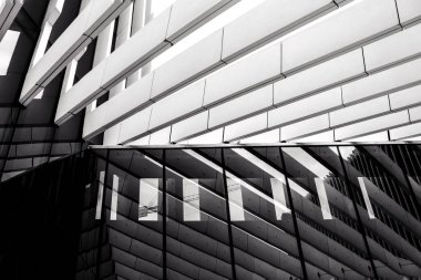 Lizbon 'da siyah beyaz modern yapı fotoğrafçılığı