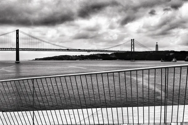 Beautiful Views Tagus River Top Maat Museum Monochrome Photography — Stock Photo, Image