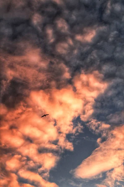 Beaux Nuages Roses Coucher Soleil Santa Pola Petit Village Pêcheurs — Photo