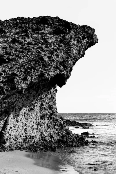 Formacje Skalne Plaży Cabo Gata Almeria Hiszpania — Zdjęcie stockowe