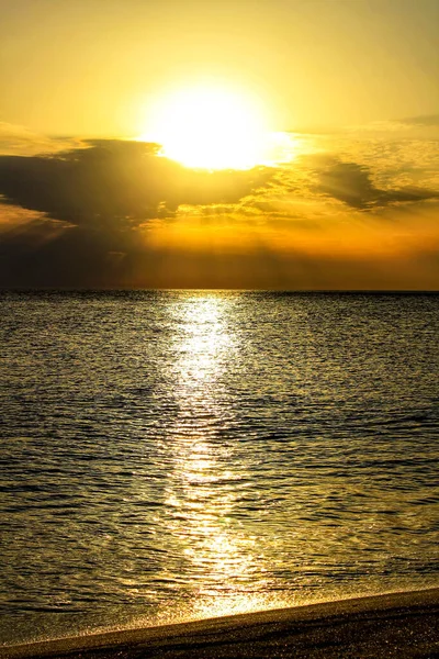 Hermosa Puesta Sol Playa Cabo Gata Almería España — Foto de Stock