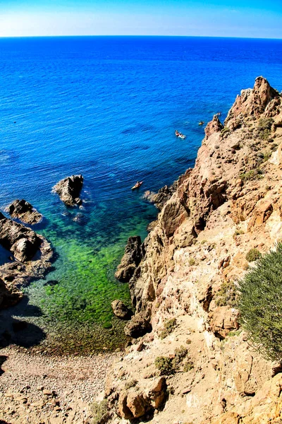 Ύφαλος Των Σειρήνων Στο Cabo Gata Αλμερία Ισπανία Μια Ηλιόλουστη — Φωτογραφία Αρχείου