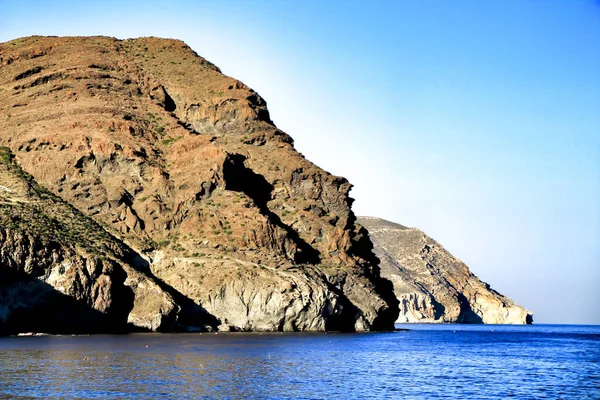 Όμορφα Βράχια Και Παραλίες Στο Cabo Gata Φυσικό Καταφύγιο Αλμερία — Φωτογραφία Αρχείου