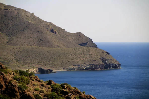 Όμορφα Βράχια Και Παραλίες Στο Cabo Gata Φυσικό Καταφύγιο Αλμερία — Φωτογραφία Αρχείου