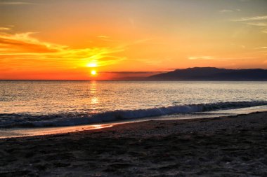 Cabo de Gata 'da gün batımı, Almerya, İspanya