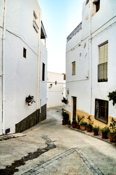 Ruas Estreitas Fachadas Brancas Lucainena Las Torres Almeria Espanha — Fotografia de Stock