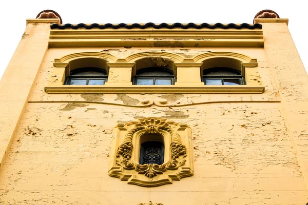 Façades Tuiles Anciennes Colorées Majestueuses Elche Alicante Espagne Centre Ville — Photo