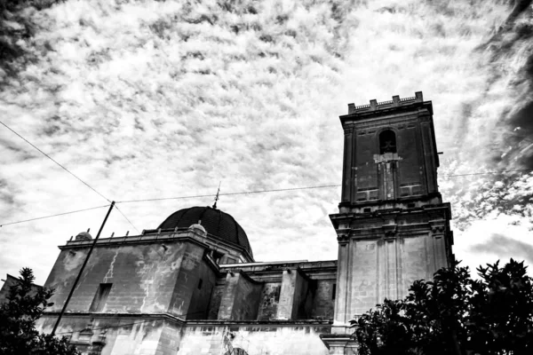 Фасад Церкви Санта Мария Облачным Небом Эльче — стоковое фото