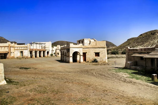 Távol Nyugati Óváros Sivatagban Tabernas Almeria Spanyolország — Stock Fotó