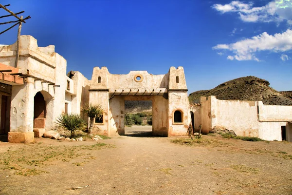 Daleko Západě Starého Města Poušti Tabernas Almeria Španělsko — Stock fotografie