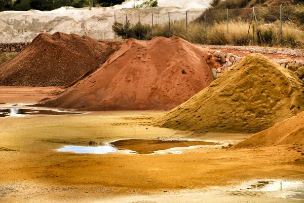 Colorful Construction Aggregate Mountains Alicante Spain — Stock Photo, Image