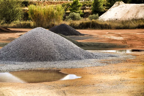 Colorful Construction Aggregate Mountains Alicante Spain — Stock Photo, Image