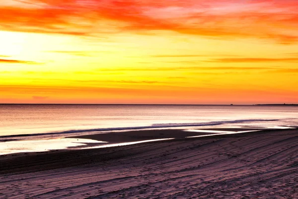 Bella Alba Sulla Spiaggia Con Colori Rosa Arancio Arenales Del — Foto Stock