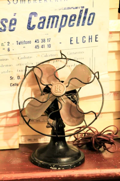 Elche Alicante Spain March 2021 Vintage Metal Fan Appeared Pusol — 스톡 사진