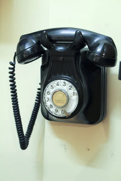 Elche Alicante Spanyolország 2021 Március Vintage Black Phone Exhibited Pusol — Stock Fotó